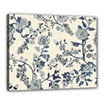Blue Vintage Background, Blue Roses Patterns Canvas 20  x 16  (Stretched)