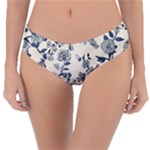 Blue Vintage Background, Blue Roses Patterns Reversible Classic Bikini Bottoms