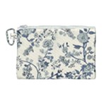 Blue Vintage Background, Blue Roses Patterns Canvas Cosmetic Bag (Large)