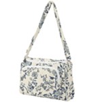 Blue Vintage Background, Blue Roses Patterns Front Pocket Crossbody Bag