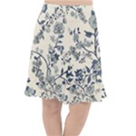 Blue Vintage Background, Blue Roses Patterns Fishtail Chiffon Skirt