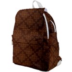 Brown Floral Pattern Floral Vintage Pattern, Brown Vintage Top Flap Backpack