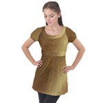 Gold, Golden Background ,aesthetic Puff Sleeve Tunic Top