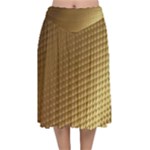 Gold, Golden Background ,aesthetic Velvet Flared Midi Skirt