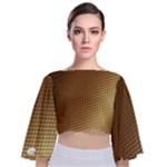 Gold, Golden Background ,aesthetic Tie Back Butterfly Sleeve Chiffon Top