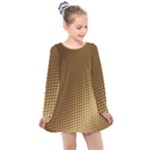 Gold, Golden Background ,aesthetic Kids  Long Sleeve Dress