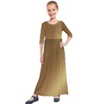 Gold, Golden Background ,aesthetic Kids  Quarter Sleeve Maxi Dress