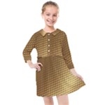 Gold, Golden Background ,aesthetic Kids  Quarter Sleeve Shirt Dress