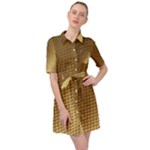 Gold, Golden Background ,aesthetic Belted Shirt Dress