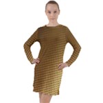 Gold, Golden Background ,aesthetic Long Sleeve Hoodie Dress