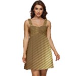 Gold, Golden Background ,aesthetic Ruffle Strap Babydoll Chiffon Dress