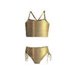 Golden Textures Polished Metal Plate, Metal Textures Girls  Tankini Swimsuit
