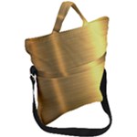 Golden Textures Polished Metal Plate, Metal Textures Fold Over Handle Tote Bag