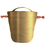 Golden Textures Polished Metal Plate, Metal Textures Drawstring Bucket Bag