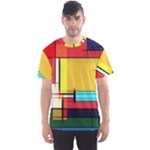 Multicolored Retro Abstraction, Lines Retro Background, Multicolored Mosaic Men s Sport Mesh T-Shirt