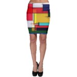 Multicolored Retro Abstraction%2 Bodycon Skirt