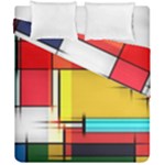 Multicolored Retro Abstraction, Lines Retro Background, Multicolored Mosaic Duvet Cover Double Side (California King Size)