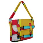 Multicolored Retro Abstraction%2 Buckle Messenger Bag