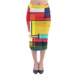 Multicolored Retro Abstraction%2 Midi Pencil Skirt
