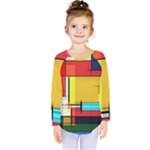 Multicolored Retro Abstraction%2 Kids  Long Sleeve T-Shirt