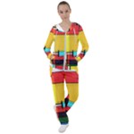 Multicolored Retro Abstraction%2 Women s Tracksuit