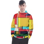 Multicolored Retro Abstraction, Lines Retro Background, Multicolored Mosaic Men s Pullover Hoodie