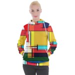 Multicolored Retro Abstraction%2 Women s Hooded Pullover