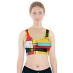 Multicolored Retro Abstraction%2 Sports Bra With Pocket