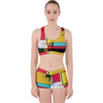 Multicolored Retro Abstraction, Lines Retro Background, Multicolored Mosaic Work It Out Gym Set