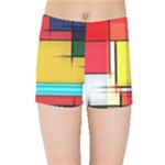 Multicolored Retro Abstraction%2 Kids  Sports Shorts