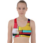 Multicolored Retro Abstraction%2 Back Weave Sports Bra