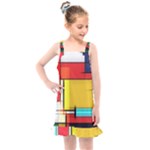 Multicolored Retro Abstraction%2 Kids  Overall Dress