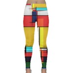 Multicolored Retro Abstraction, Lines Retro Background, Multicolored Mosaic Lightweight Velour Classic Yoga Leggings