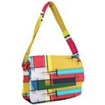 Multicolored Retro Abstraction, Lines Retro Background, Multicolored Mosaic Courier Bag