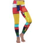 Multicolored Retro Abstraction, Lines Retro Background, Multicolored Mosaic Kids  Lightweight Velour Classic Yoga Leggings