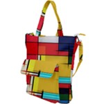 Multicolored Retro Abstraction%2 Shoulder Tote Bag