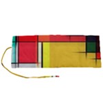 Multicolored Retro Abstraction%2 Roll Up Canvas Pencil Holder (S)