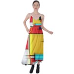 Multicolored Retro Abstraction%2 Tie Back Maxi Dress