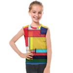 Multicolored Retro Abstraction%2 Kids  Mesh Tank Top