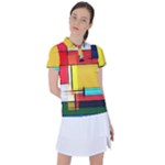Multicolored Retro Abstraction%2 Women s Polo T-Shirt