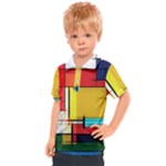 Multicolored Retro Abstraction%2 Kids  Polo T-Shirt