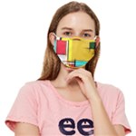 Multicolored Retro Abstraction, Lines Retro Background, Multicolored Mosaic Fitted Cloth Face Mask (Adult)