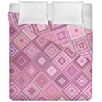 Pink Retro Texture With Rhombus, Retro Backgrounds Duvet Cover Double Side (California King Size)