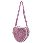 Pink Retro Texture With Rhombus, Retro Backgrounds Heart Shoulder Bag