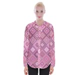 Pink Retro Texture With Rhombus, Retro Backgrounds Womens Long Sleeve Shirt