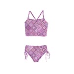 Pink Retro Texture With Rhombus, Retro Backgrounds Girls  Tankini Swimsuit