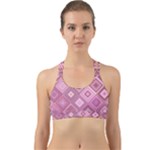Pink Retro Texture With Rhombus, Retro Backgrounds Back Web Sports Bra