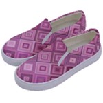 Pink Retro Texture With Rhombus, Retro Backgrounds Kids  Canvas Slip Ons