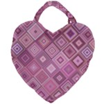 Pink Retro Texture With Rhombus, Retro Backgrounds Giant Heart Shaped Tote
