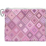 Pink Retro Texture With Rhombus, Retro Backgrounds Canvas Cosmetic Bag (XXXL)